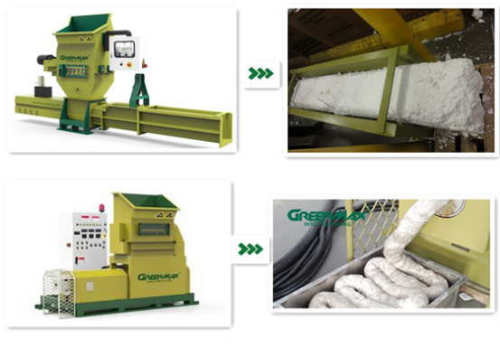 GREENMAX densifier can be used to recycle polystyrene foam beads